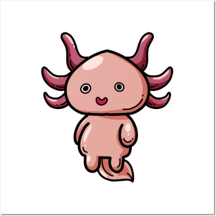 Cartoon Kawaii Axolotl Posters and Art